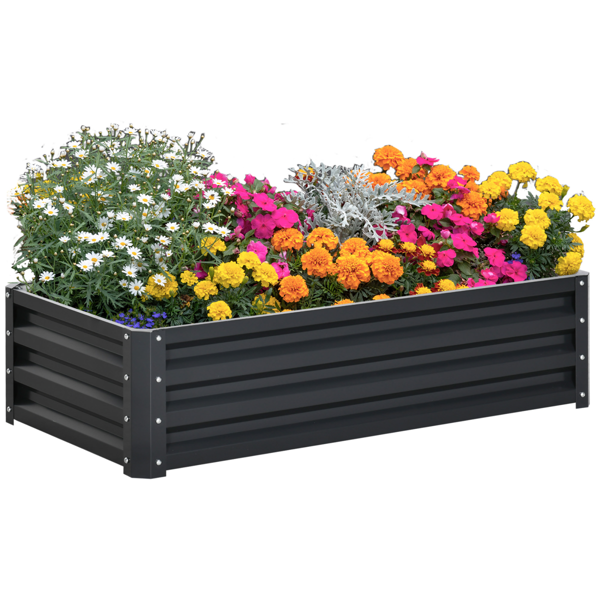 Steel Raised Garden Bed Planter for Vegetables & Flowers - Modular Design