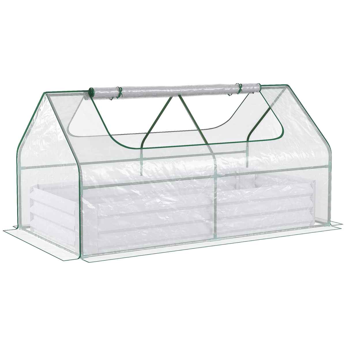 Versatile Steel Raised Garden Bed with Greenhouse Cover for Year-Round Growing