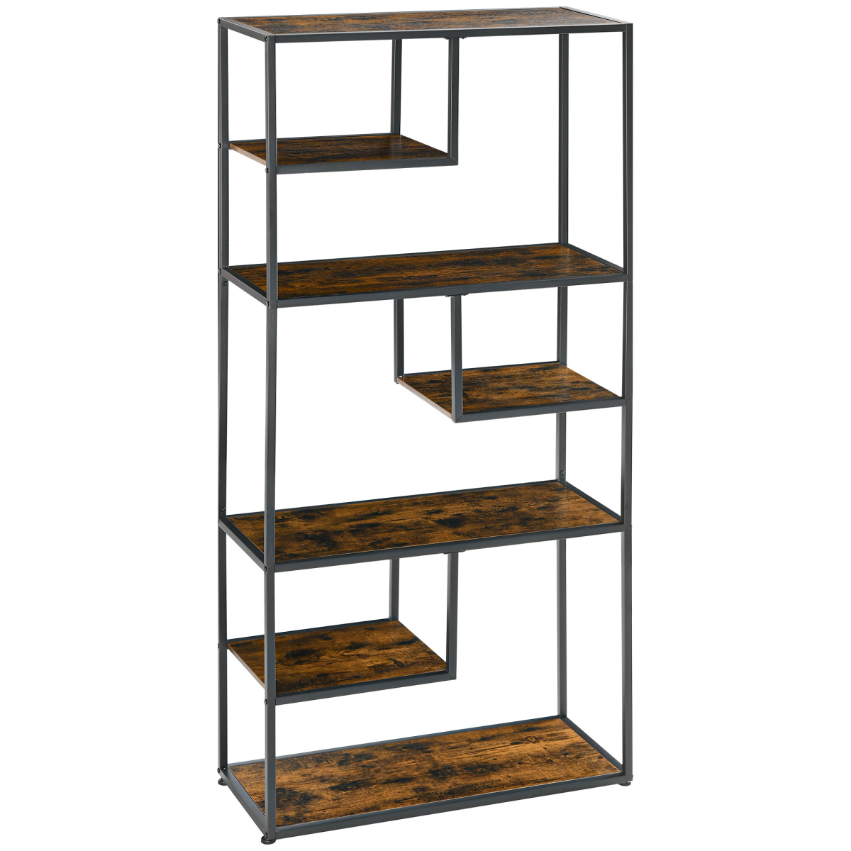 HOMCOM Industrial 7-Tier Storage Shelf - Stylish Free-Standing Bookcase