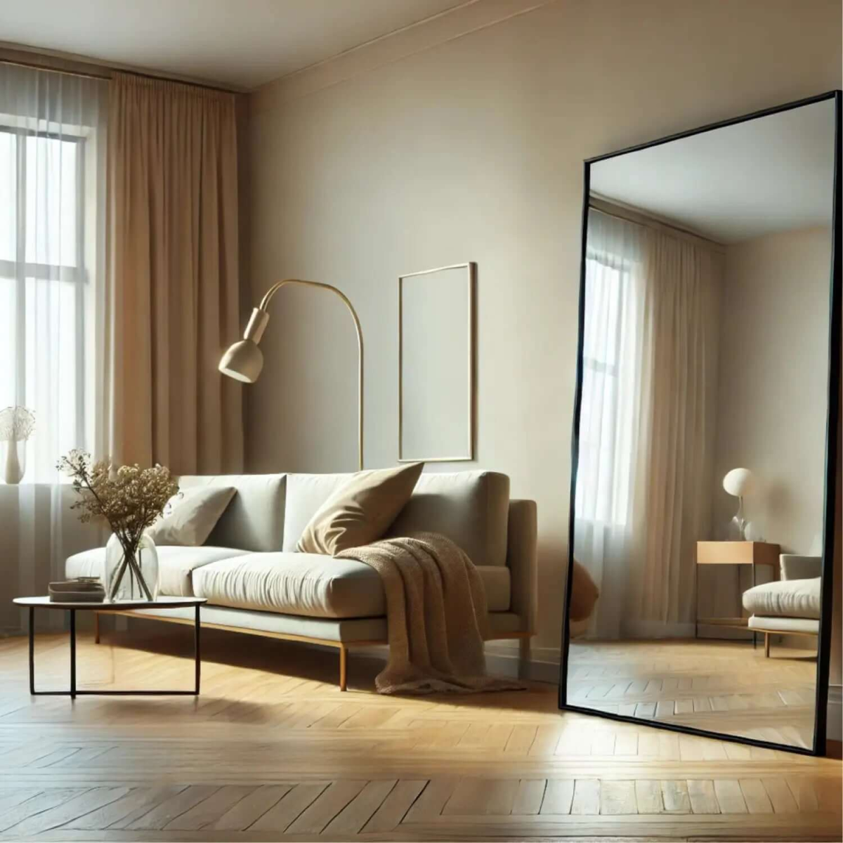 Takara Elegant 180cm Black Metal Rectangle Mirror - Transform Your Space!