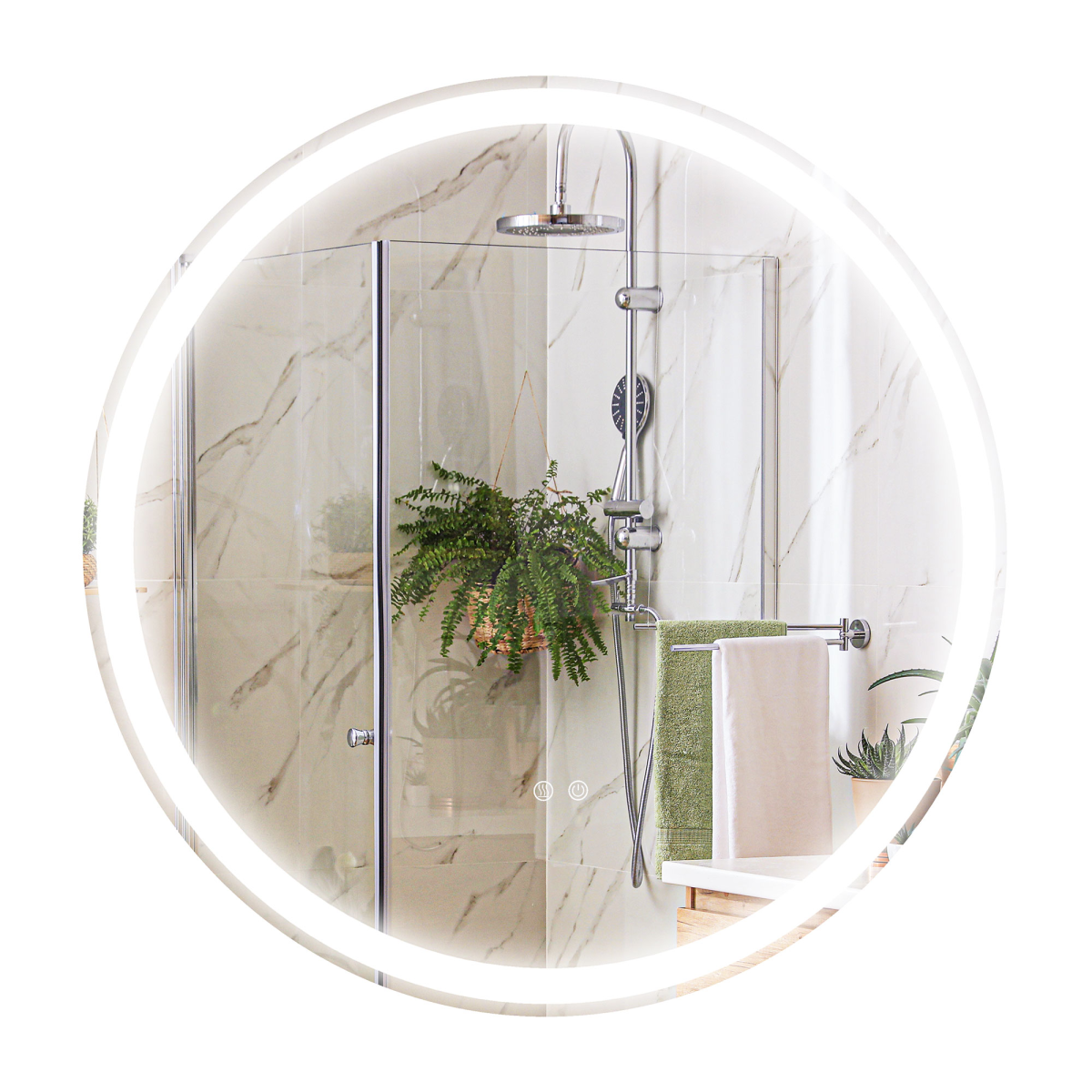 kleankin Dimmable Bathroom Mirror with LED Lights, 3 Colours, Defogging Film