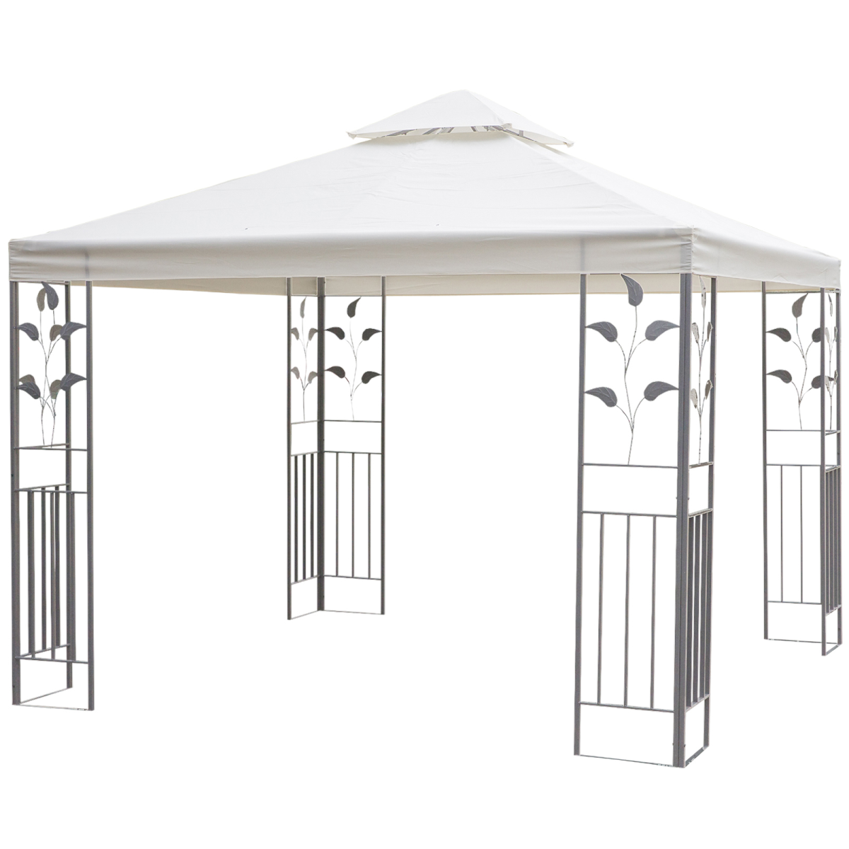 3m x 3m Vented Roof Metal Frame Garden Gazebo Cream