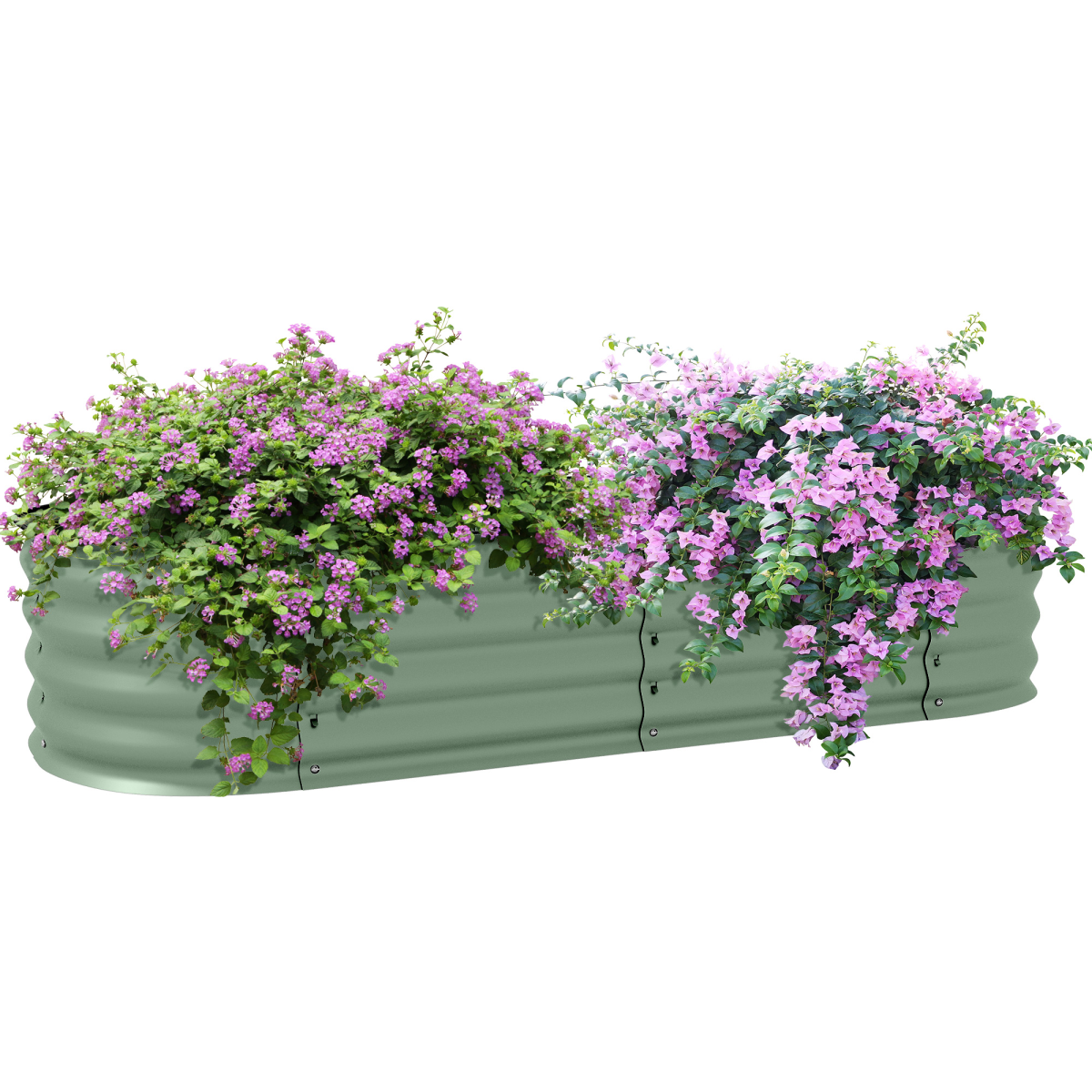 Outsunny Galvanised Raised Garden Planter Box with Custom Safety Edging
