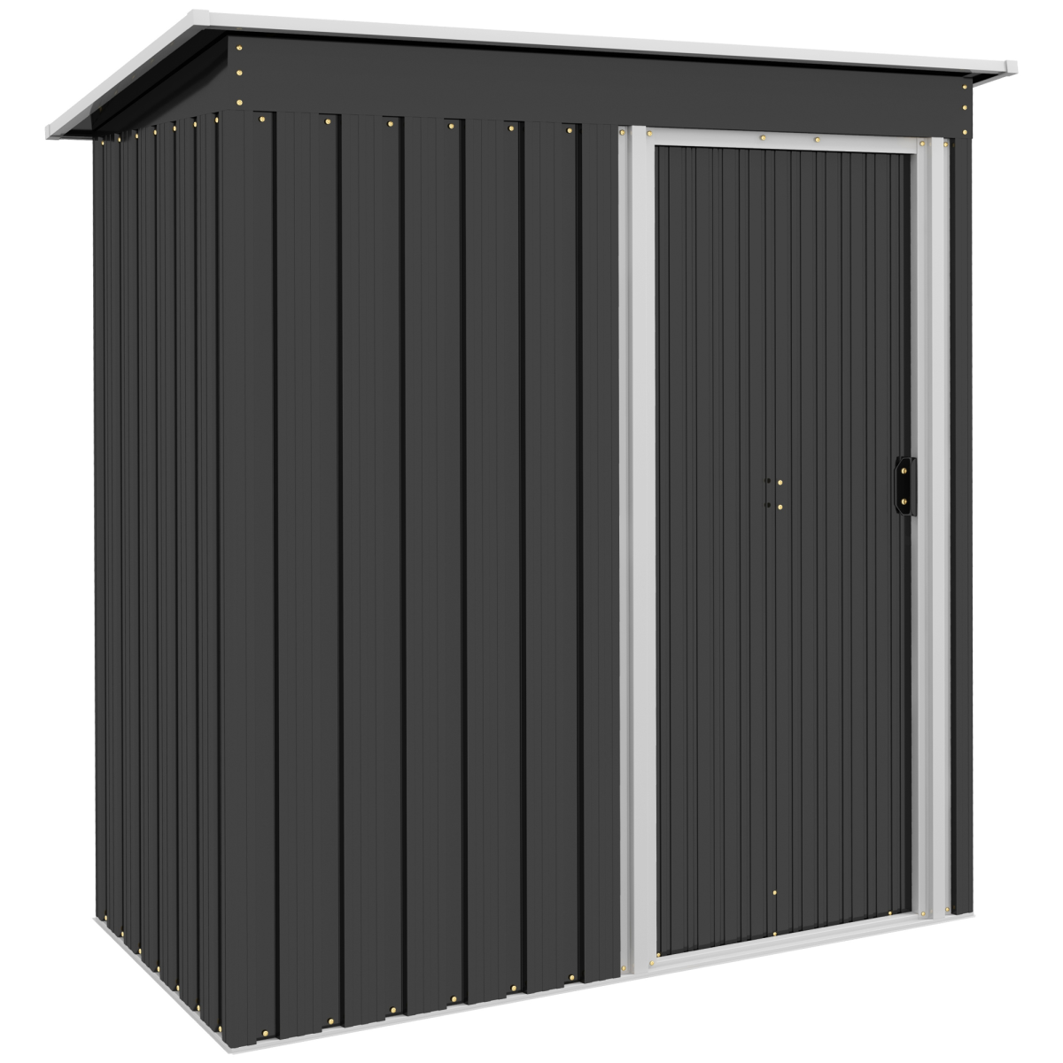 Outsunny 5 x 3ft Garden Storage Shed Sliding Door Sloped Roof Tool Black