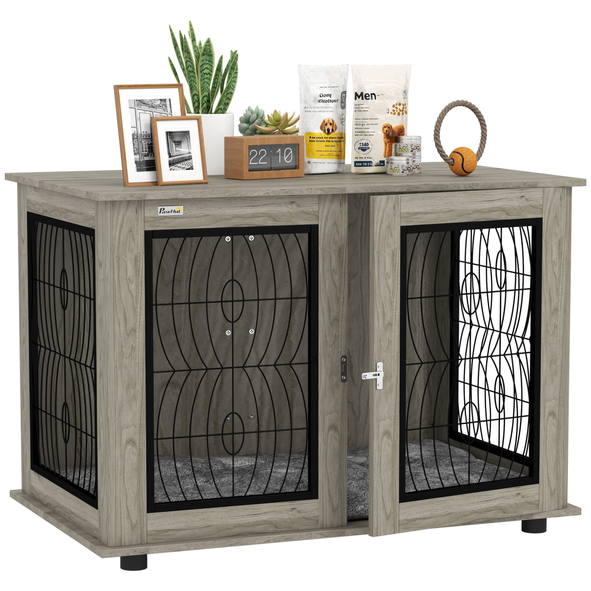 PawHut Dog Crate Furniture, 44.5" End Table for Extra Large Dogs w/ Cushion