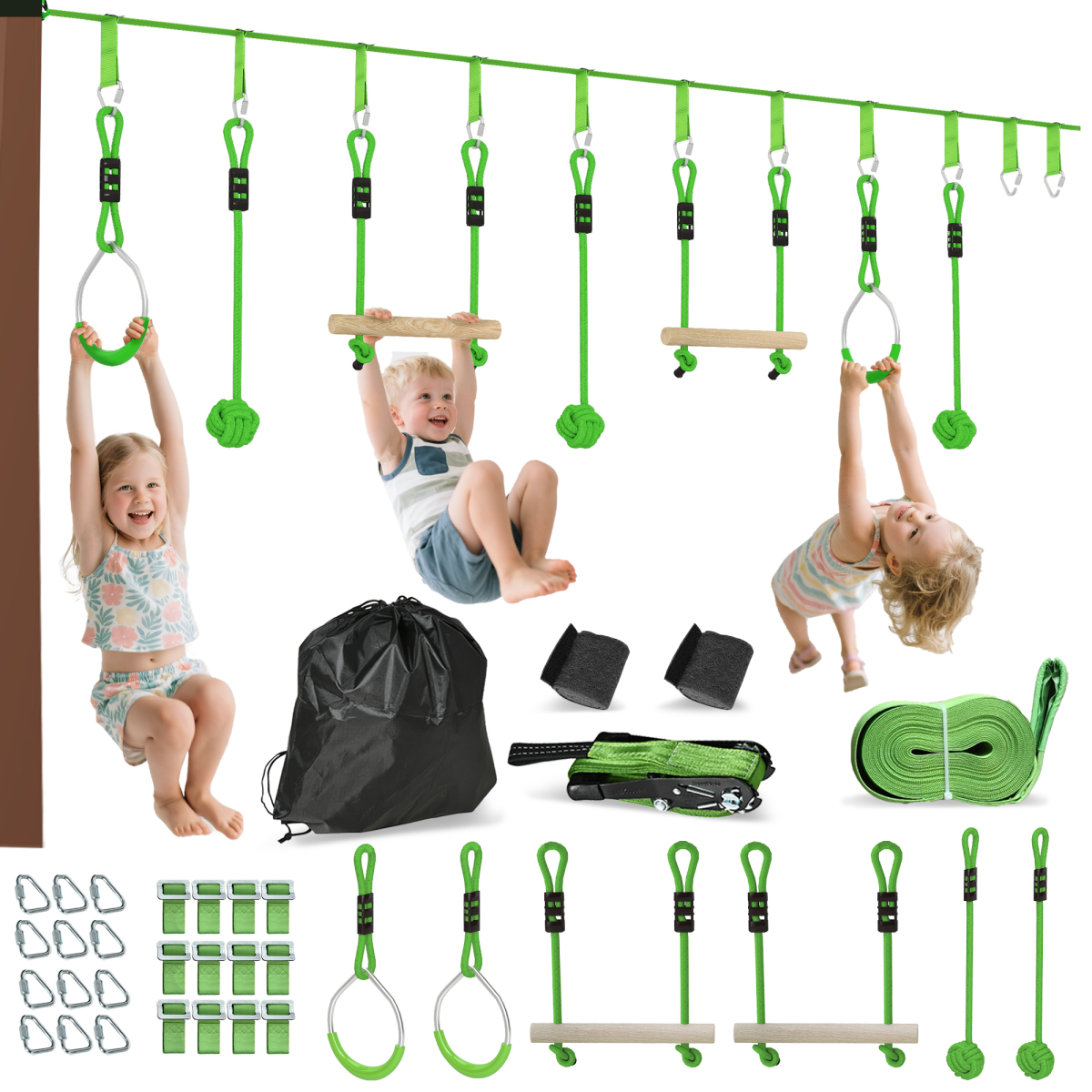 Fun Adventure Zipline Kit - Supports 50kg - Ideal for Kids' Outdoor Play