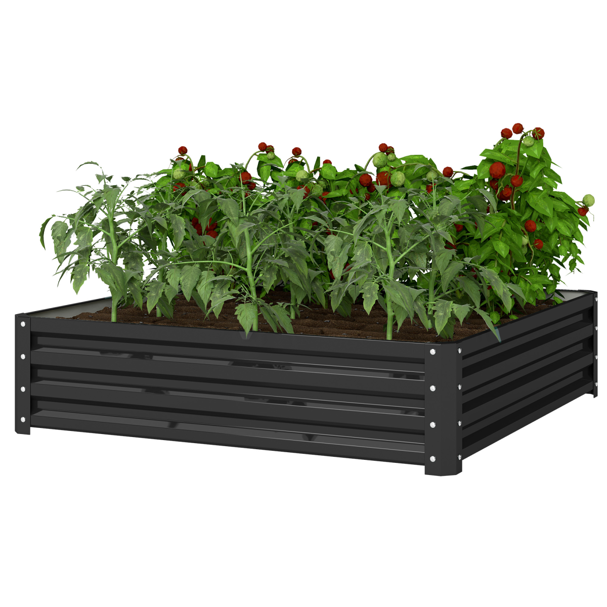 Modular Galvanized Steel Raised Garden Bed - Perfect for Flowers & Veggies!