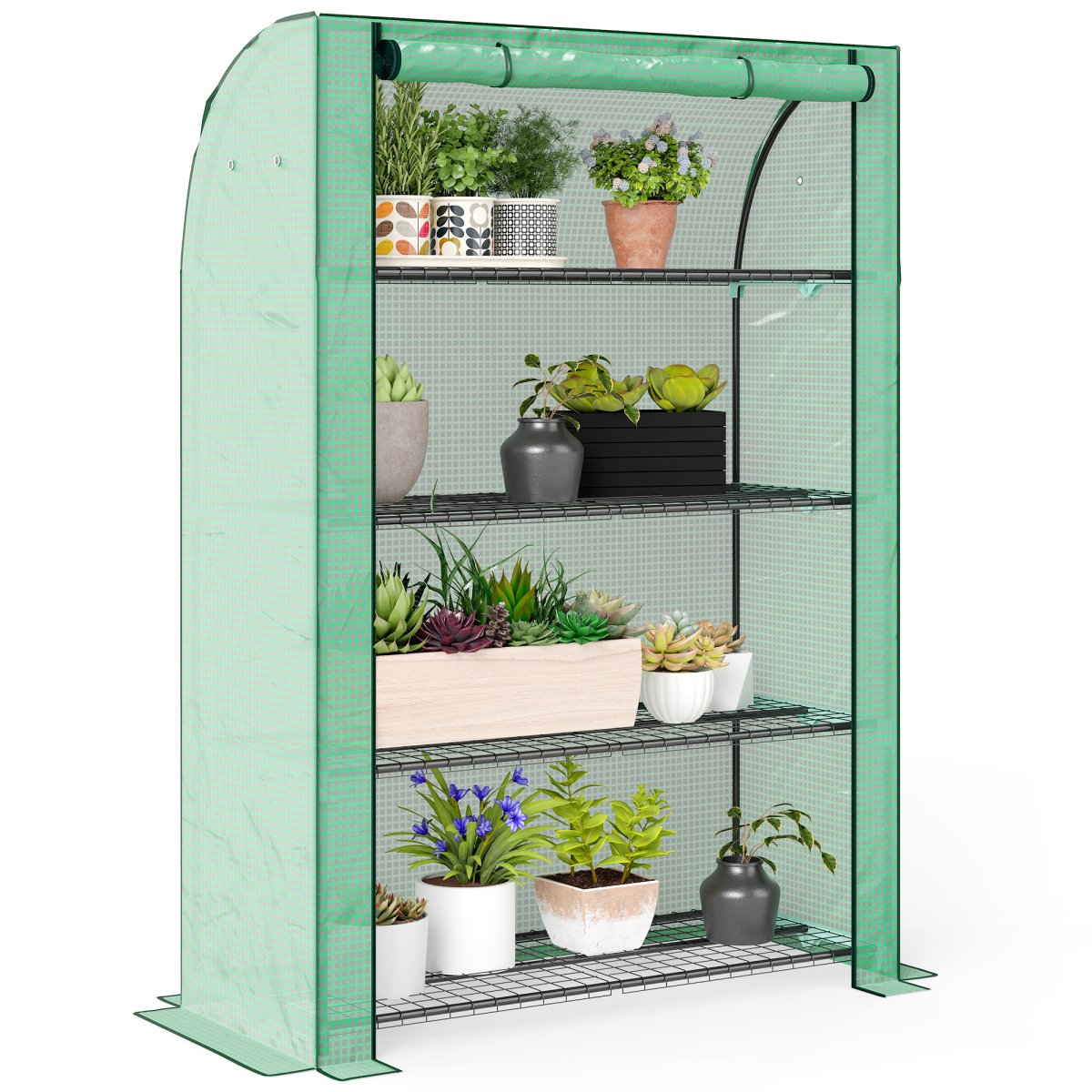 Outsunny Compact 4-Tier Mini Greenhouse - Perfect for Urban Gardening!